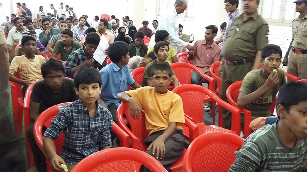 Children rescued at Santosh Nagar on Friday